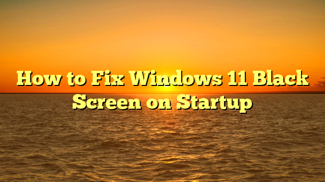 How to Fix Windows 11 Black Screen on Startup